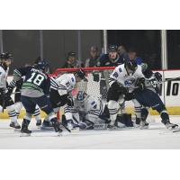 Wenatchee Wild's goaltender Daniel Hauser in action