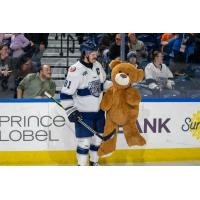 Worcester Railers forward Anthony Repaci and friend