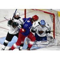 Riley Ginnell with the Allen Americans (center)