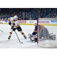 Vancouver Giants' Adam Titlbach versus Kamloops Blazers' Dylan Ernst