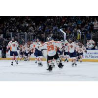 Greenville Swamp Rabbits' Dryden McKay celebrates with team