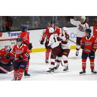 Peterborough Petes and Oshawa Generals on the ice