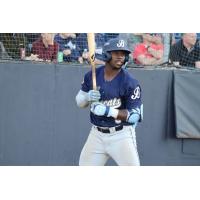 Outfielder Canice Ejoh with the Barrie Baycats