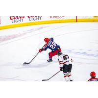 Allen Americans' Spencer Asuchak and Rapid City Rush's Charles Martin on the ice