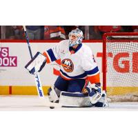 Former Worcester Railers goaltender Jakub Skarek with the New York Islanders